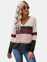 Load image into Gallery viewer, Colorblock Drop Shoulder Sweater Sweaters &amp; Hoodies LoveAdora