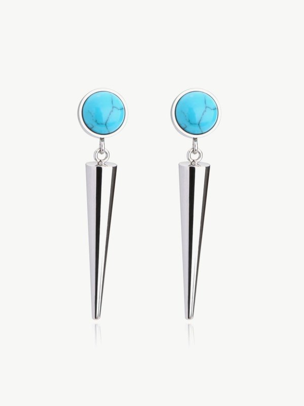 18K Stainless Steel Turquoise Drop Earrings Earrings LoveAdora