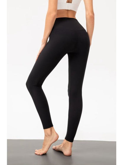 Seamless Fleece Lined Wide Waistband Leggings Activewear LoveAdora