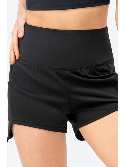 Printed Elastic Waistband Athletic Shorts Activewear LoveAdora