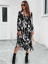 Load image into Gallery viewer, Surplice Neck Long Sleeve Midi Dress