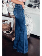 Load image into Gallery viewer, Asymmetrical Open Knee Distressed Flare Jeans Denim Jeans LoveAdora