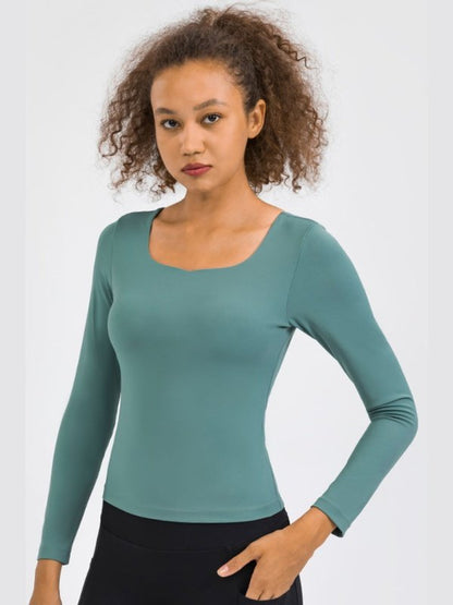 Feel Like Skin Highly Stretchy Long Sleeve Sports Top Activewear LoveAdora