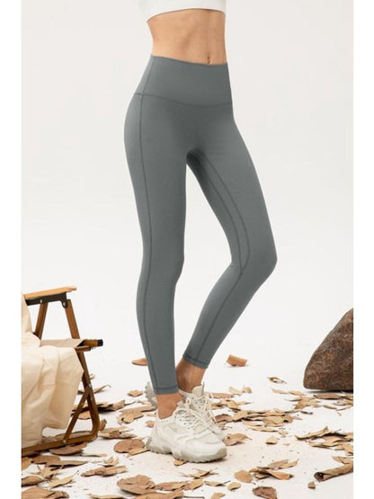 Seamless Fleece Lined Wide Waistband Leggings Activewear LoveAdora