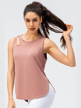 Load image into Gallery viewer, Cutout Side Slit Athletic Tank Activewear LoveAdora