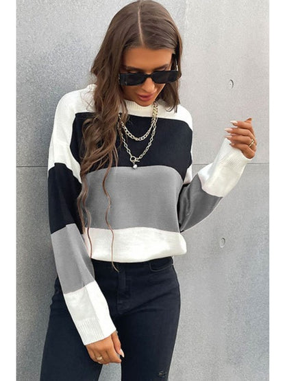 Longing For Fall Color Block Sweater Sweaters, Pullovers, Jumpers, Turtlenecks, Boleros, Shrugs LoveAdora