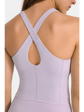 Load image into Gallery viewer, Crisscross Back Round Neck Yoga Tank Activewear LoveAdora