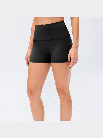 Exposed Seam High Waist Yoga Shorts Activewear LoveAdora