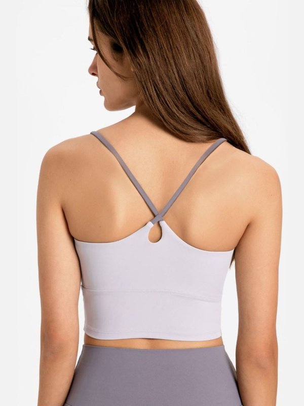 Crisscross Back Scoop Neck Sports Cami Activewear LoveAdora