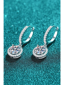 Moissanite Round-Shaped Drop Earrings Earrings LoveAdora