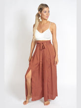 Load image into Gallery viewer, Alessandra Wide Leg Slit Pants Pants LoveAdora