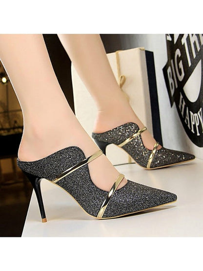 Gold Sequin Pumps Heels LoveAdora