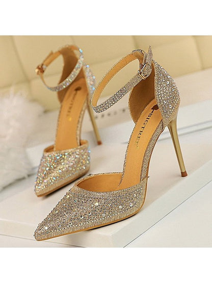 Rhinestone High Heels Ladies Shoes Women Pumps Stiletto Sandals Heels LoveAdora