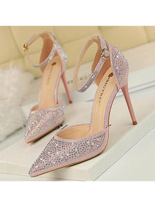 Shiny Rhinestones High Heels Ladies Shoes Women Pumps Stiletto Sandals Heels LoveAdora
