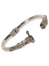 Load image into Gallery viewer, Artisan Unique Handmade Raw Ruby Tribal Style Hinged Bangle with Barrel Screw Clasp Jewelry LoveAdora