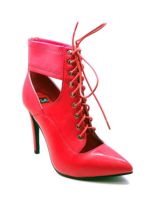 Cassanova Ladies Black Patent Mini Boot High Heels LoveAdora