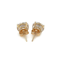 Load image into Gallery viewer, 14k Yellow Gold 8.0mm Round CZ Stud Earrings