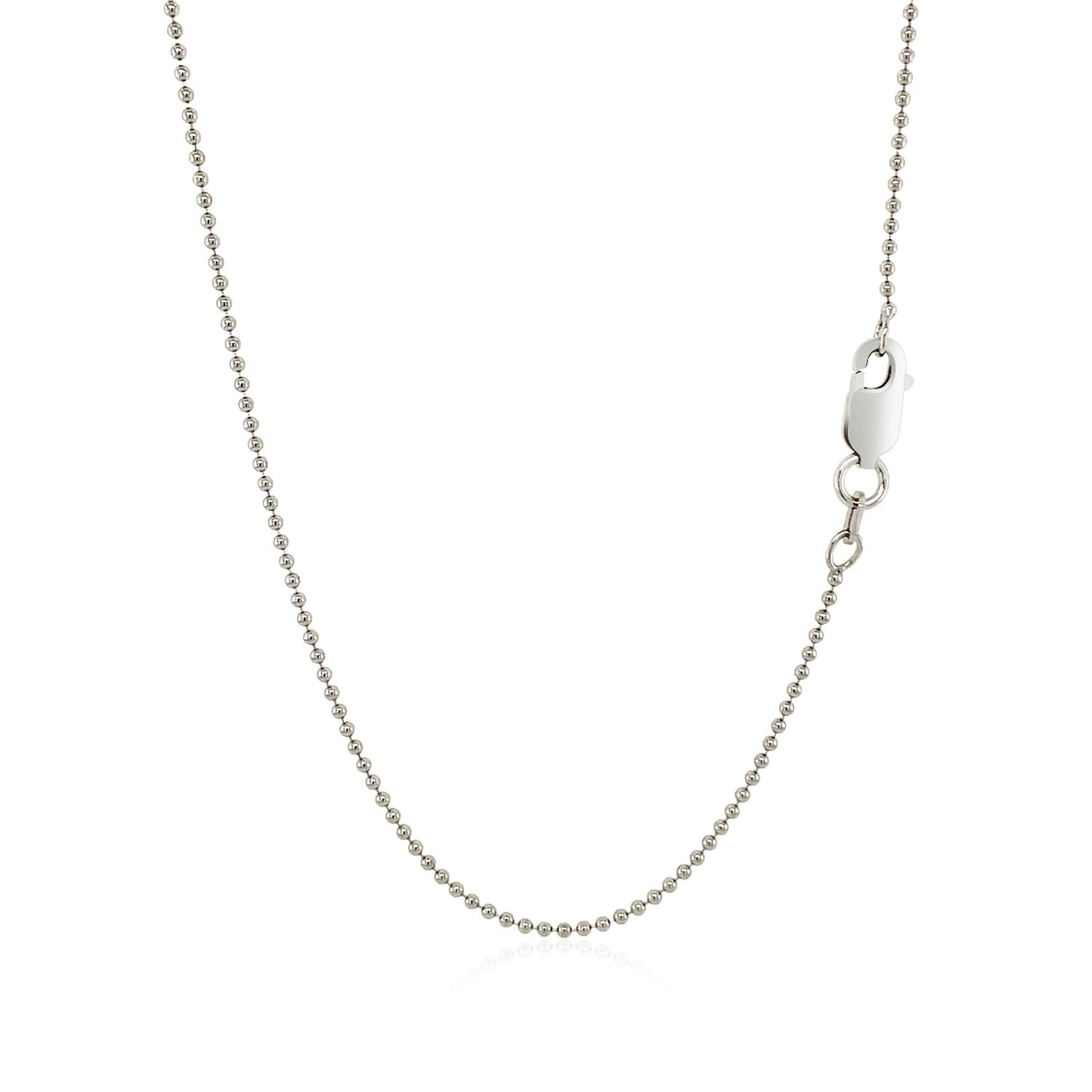 Sterling Silver Rhodium Plated Bead Chain 1.2mm