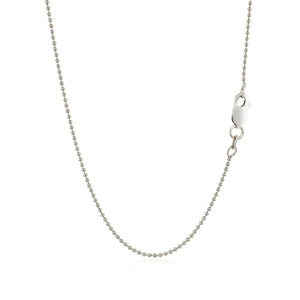 Sterling Silver Rhodium Plated Bead Chain 1.2mm