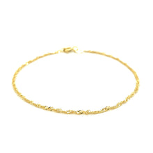 Load image into Gallery viewer, 10k Yellow Gold Singapore Anklet 1.5mm