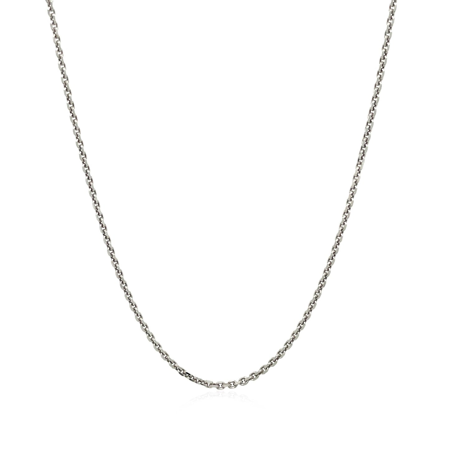 Sterling Silver Rhodium Plated Cable Chain 1.4mm