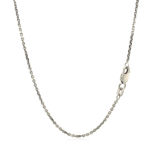 Sterling Silver Rhodium Plated Cable Chain 1.4mm