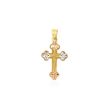 Load image into Gallery viewer, 14k Tri Color Gold Cross Pendant