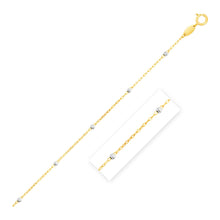Load image into Gallery viewer, Diamond Cut Bead Links Pendant Chain in 14k Two Tone Gold (3.5mm)