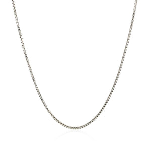 Sterling Silver Rhodium Plated Box Chain 1.1mm