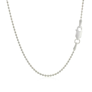 Rhodium Plated 1.5mm Sterling Silver Bead Style Chain