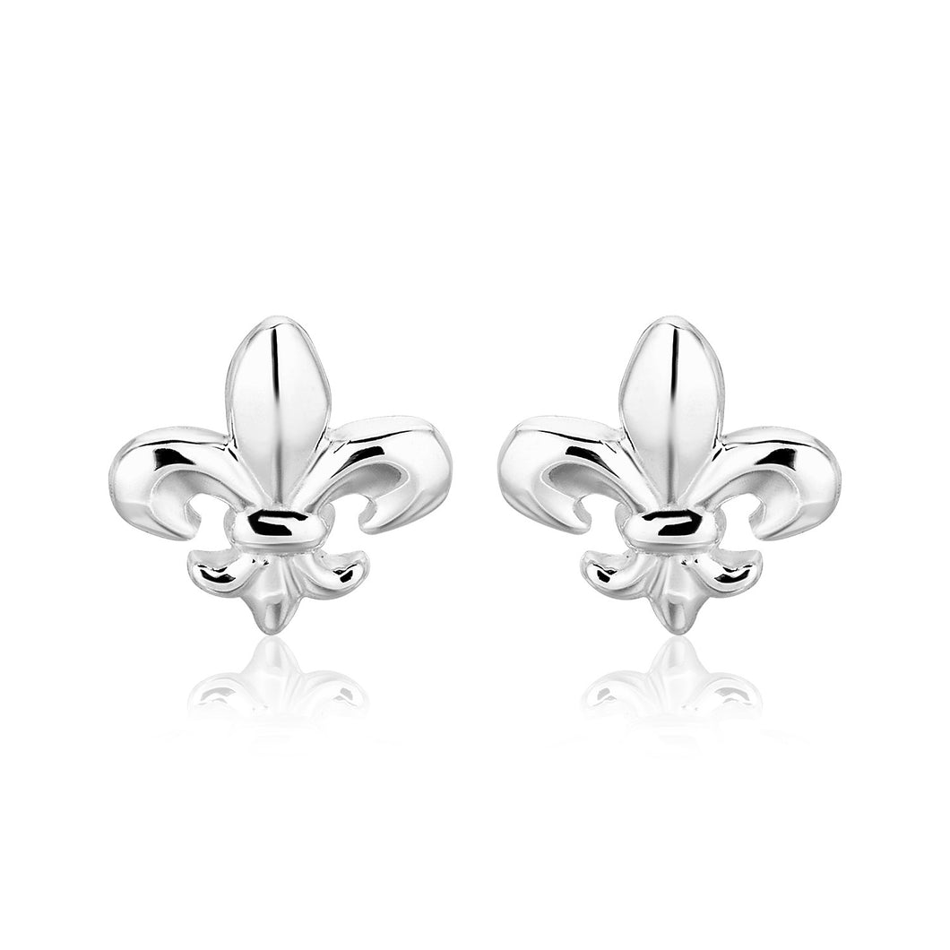 Sterling Silver Fluer De Lis Earrings