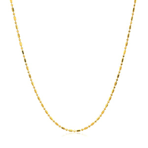 14k Yellow Gold Diamond-Cut Bead Chain 1.0mm