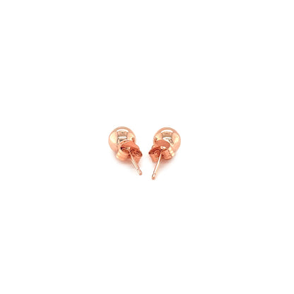 14k Rose Gold Round Stud Earrings (5.0 mm)