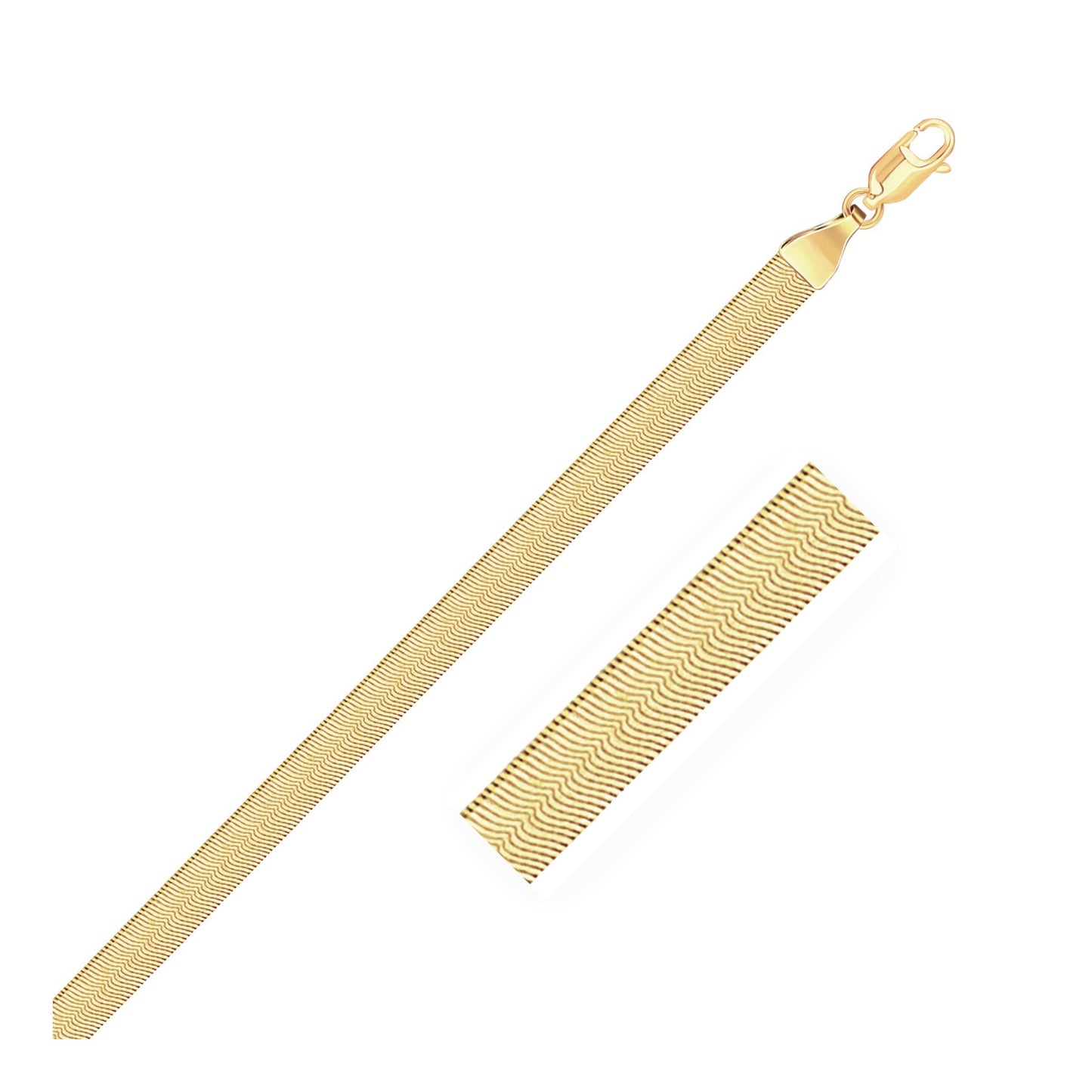 Imperial Herringbone Bracelet in 10k Yellow Gold (3.8 mm)