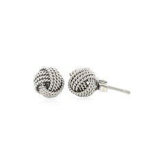 Load image into Gallery viewer, Sterling Silver Textured Love Knot Stud Style Earrings