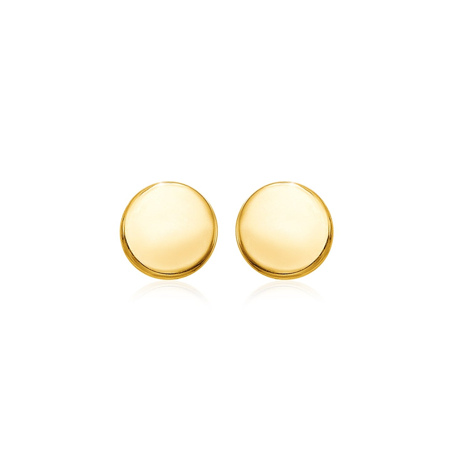 14k Yellow Gold Polished Round Post Earrings