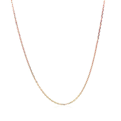 Diamond Cut Cable Link Chain in 10k Rose Gold (0.8 mm)