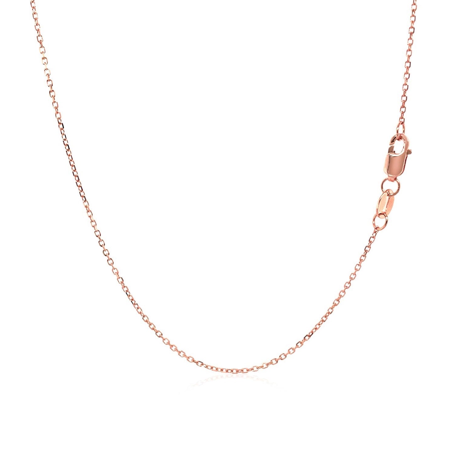 Diamond Cut Cable Link Chain in 10k Rose Gold (0.8 mm)