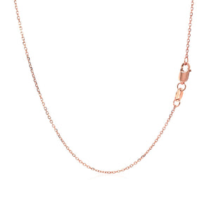 Diamond Cut Cable Link Chain in 10k Rose Gold (0.8 mm)