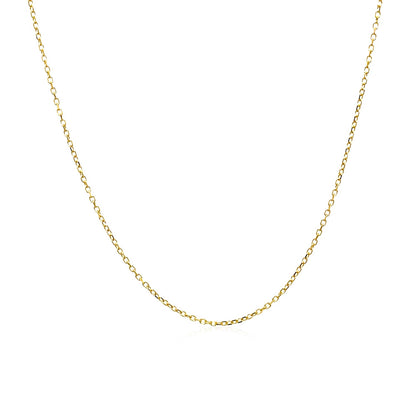 14k Yellow Gold Diamond Cut Cable Link Chain 0.8mm