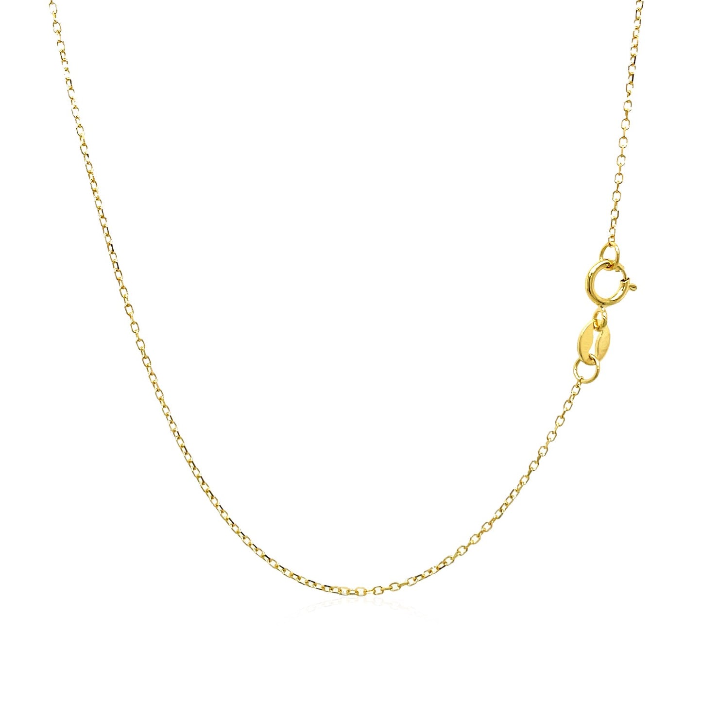 14k Yellow Gold Diamond Cut Cable Link Chain 0.8mm