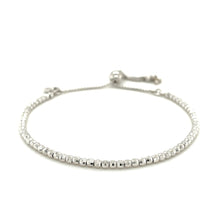 Load image into Gallery viewer, Adjustable Fine Shiny Beaded Bracelet in Sterling Silver