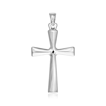 Sterling Silver Domed Rounded Cross Pendant