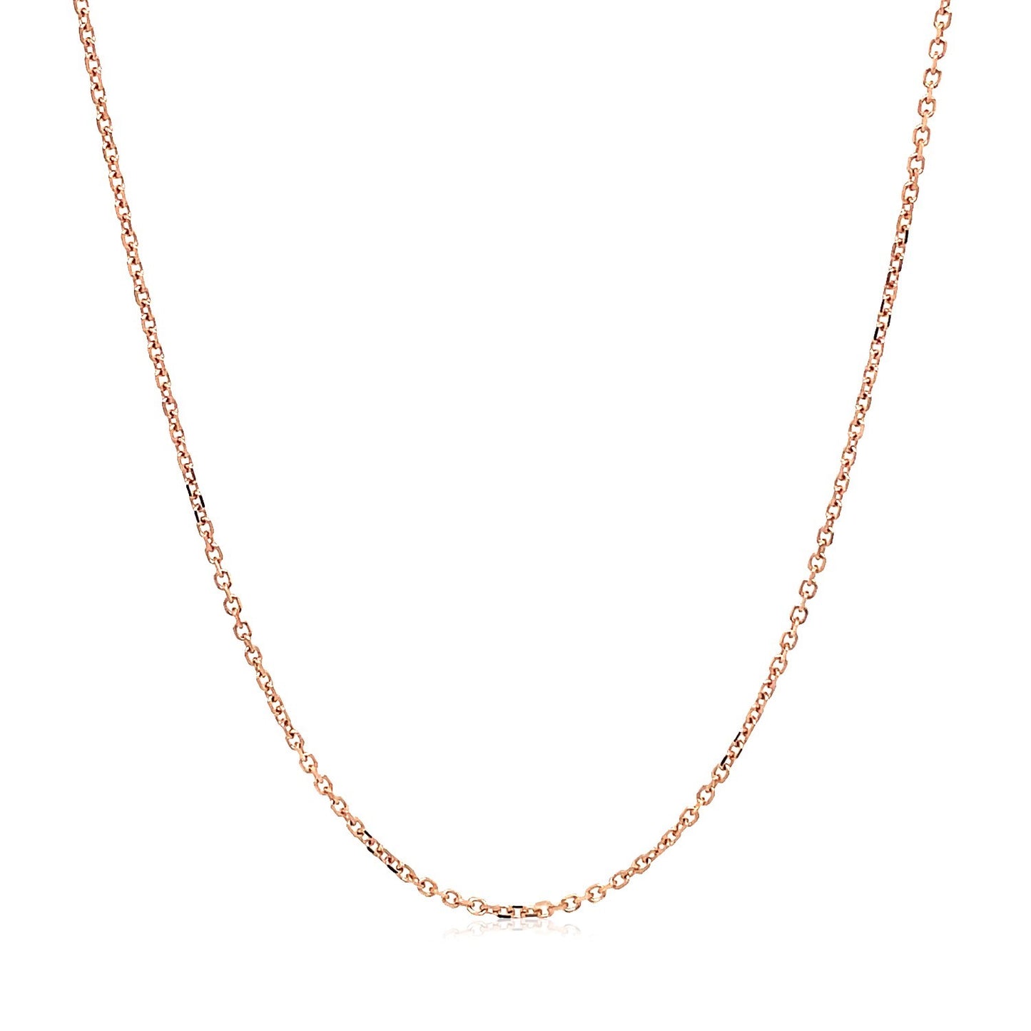 18k Rose Gold Diamond Cut Cable Link Chain 1.1mm