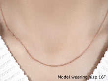 Load image into Gallery viewer, 18k Rose Gold Diamond Cut Cable Link Chain 1.1mm