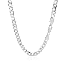 Load image into Gallery viewer, Rhodium Plated 5.6mm Sterling Silver Curb Style Chain