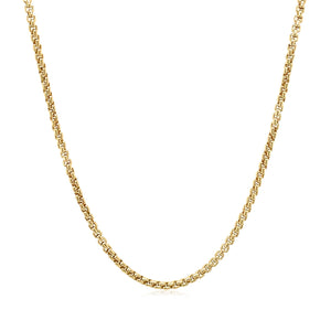 14k Yellow Gold Solid Round Box Chain 1.6 mm