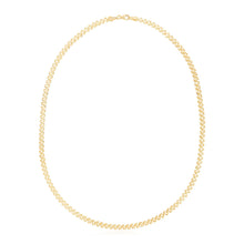 Load image into Gallery viewer, 14k Yellow Gold High Polish The Textured Fancy Chain Necklace (4mm)
