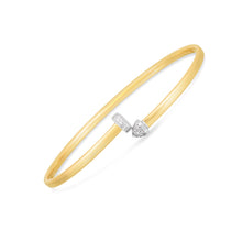 Load image into Gallery viewer, 14k Two Tone Gold Diamond Hardware Bangle