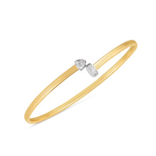 Load image into Gallery viewer, 14k Two Tone Gold Diamond Hardware Bangle